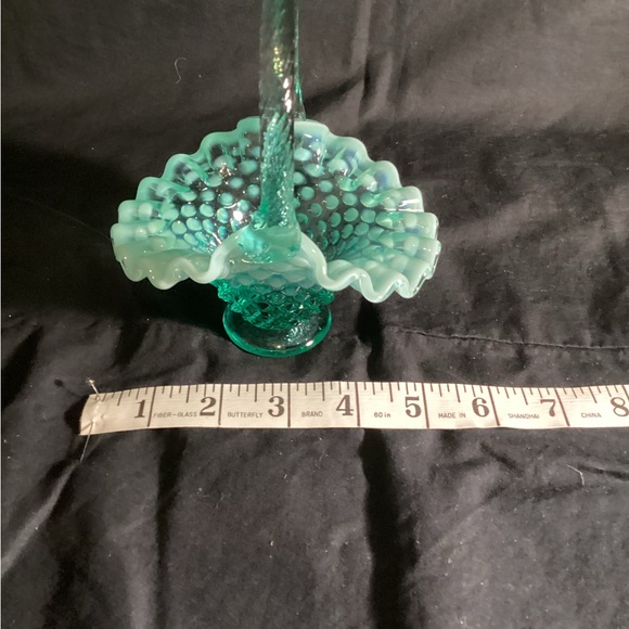 Rare find,
Fenton Glass Green Opalescent Hobnail Basket; Collectible - Picture 2 of 2